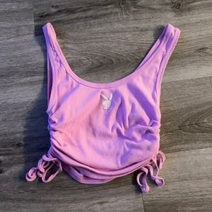 Playboy by Pacsun Scrunch side crop tank
